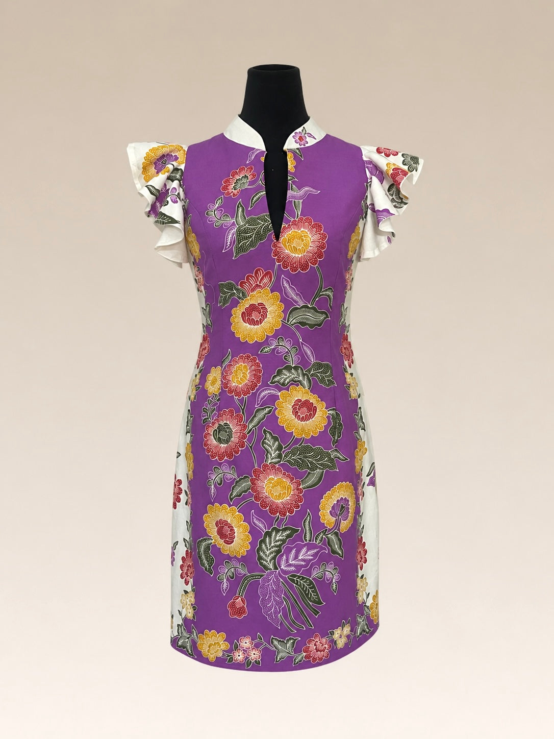 Lavender Bloom Batik Dress (Lsize)