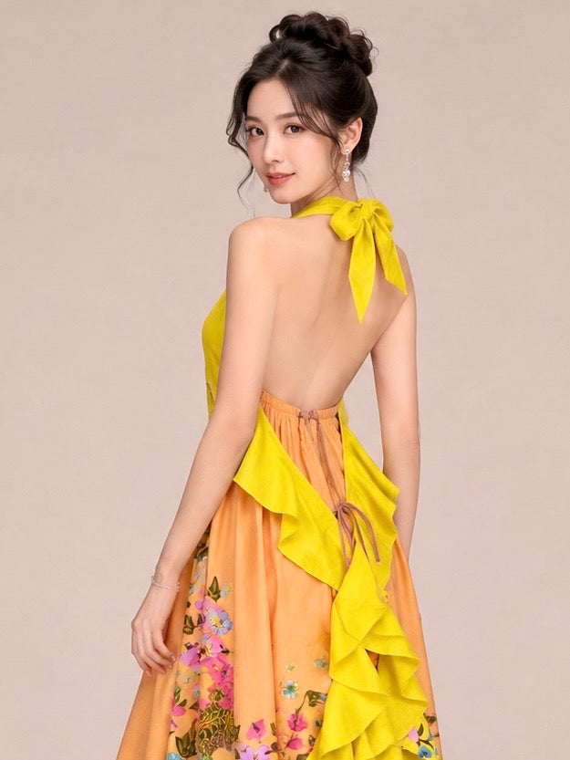Reversible Batik Resort Dress ( size free)