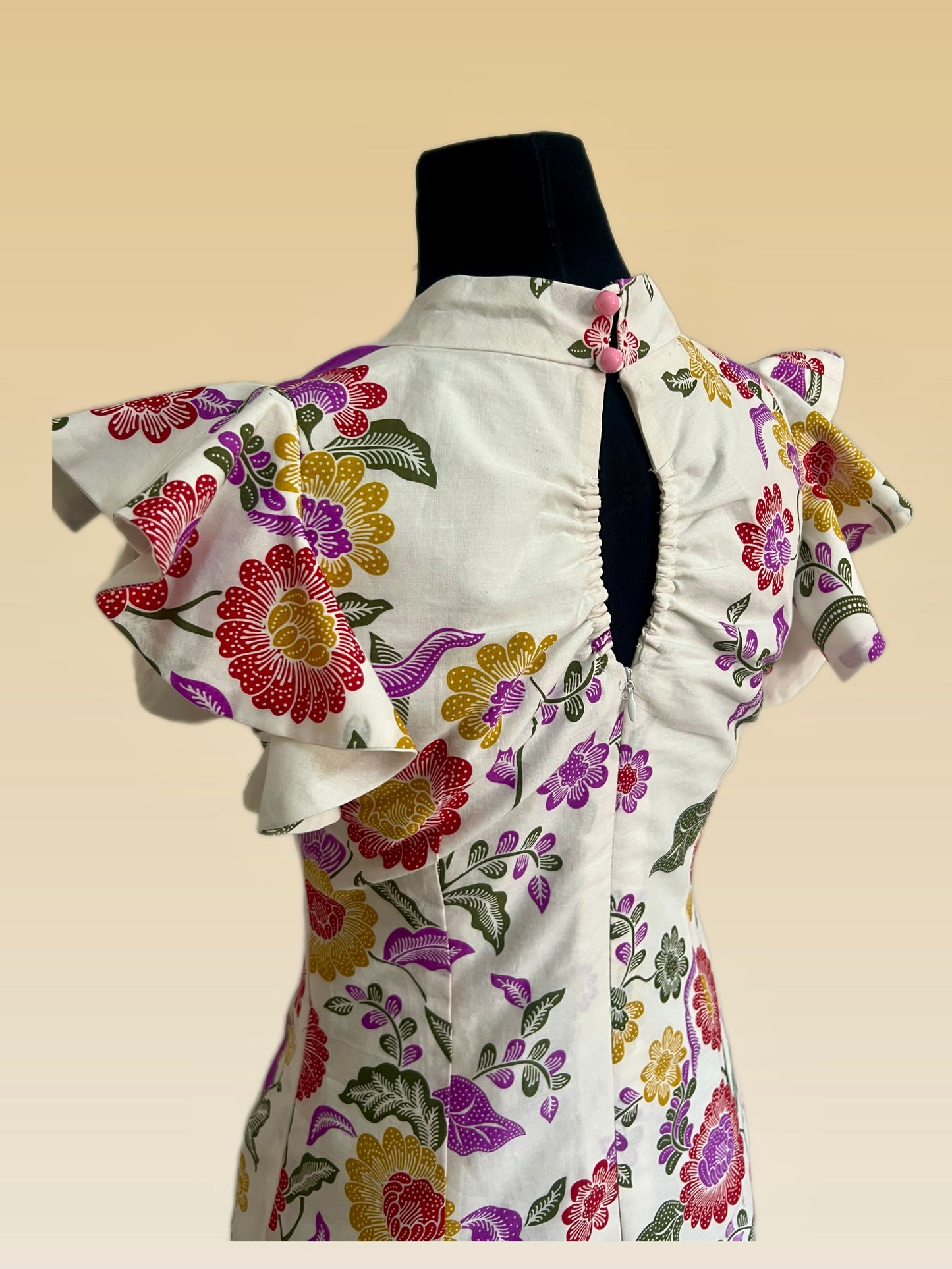 Lavender Bloom Batik Dress (Lsize)