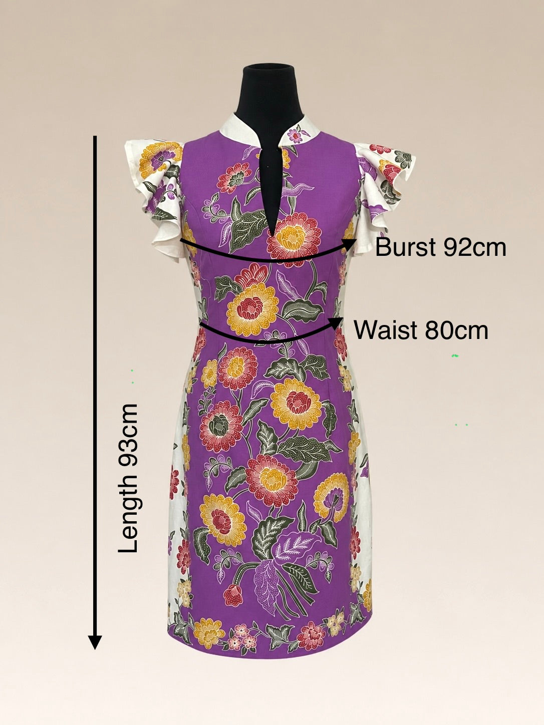 Lavender Bloom Batik Dress (Lsize)